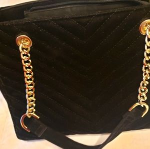 Quilted pattern velvet purse